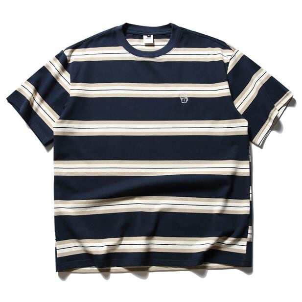 ワンポイント マルチボーダーTシャツ B262