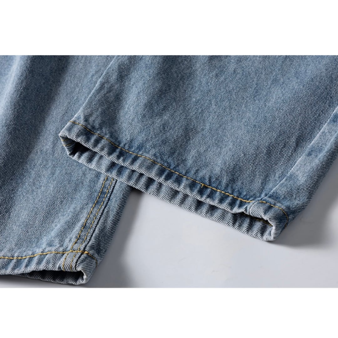 USEDウォッシュ デニム ワイドパンツ C195