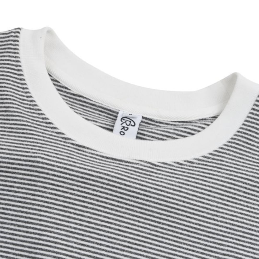 ミジンボーダー クルーネック長袖Tシャツ B956
