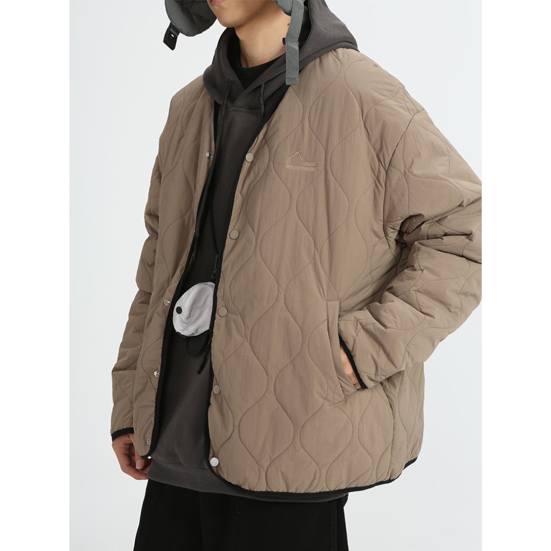 Wave quilt padded cardigan C065