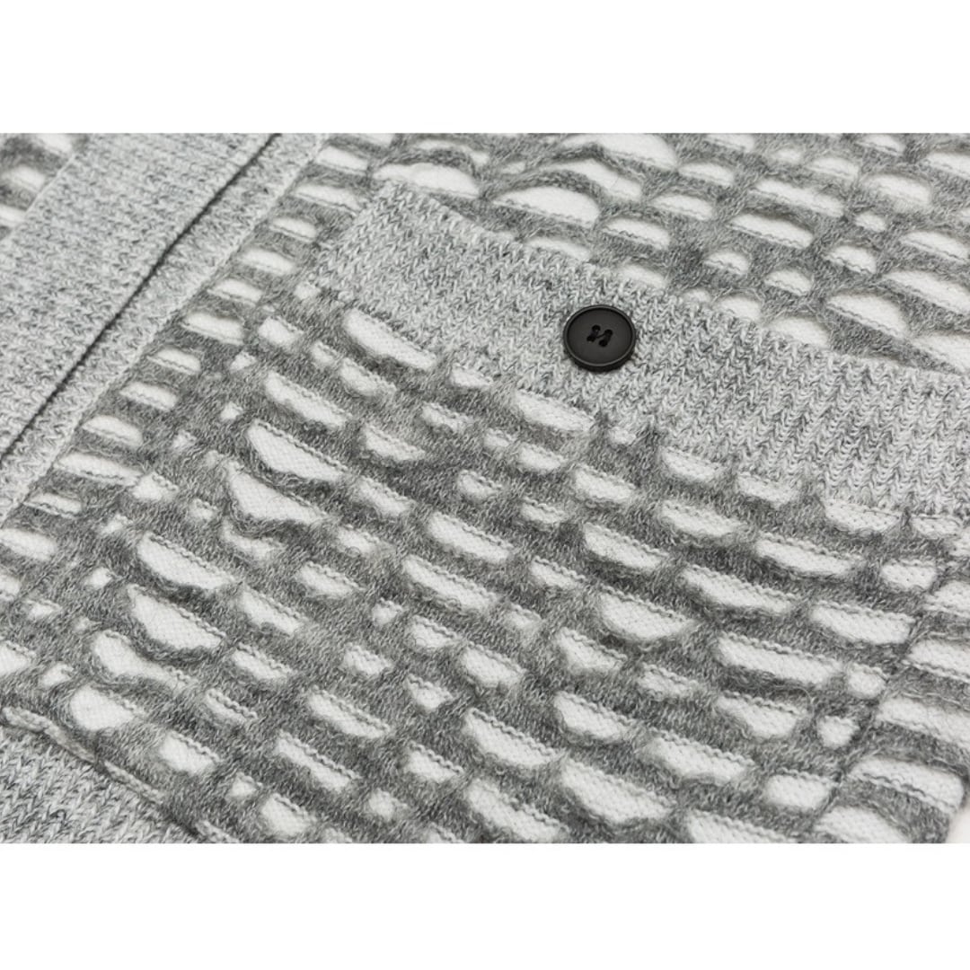 Jacquard knit cardigan C043
