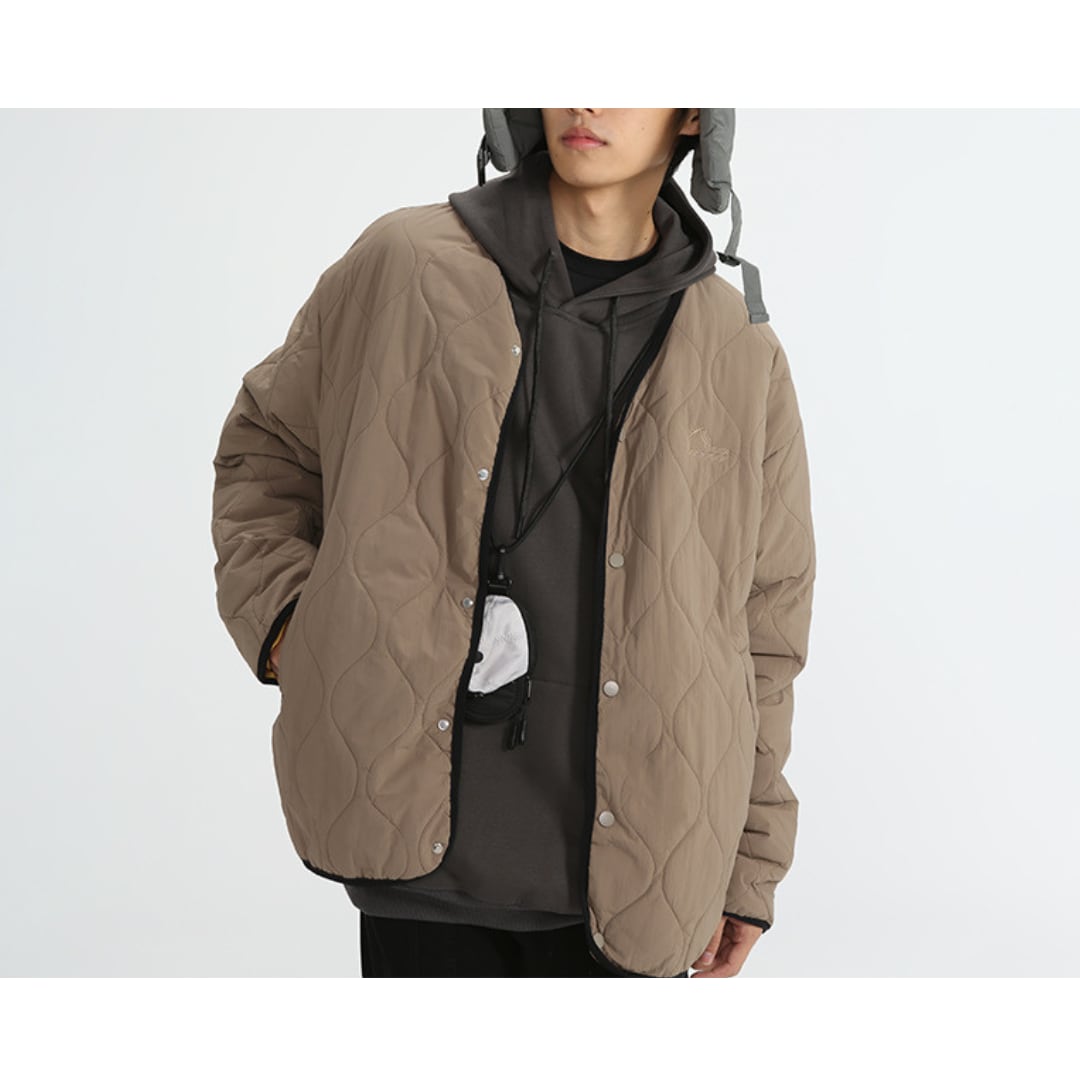 Wave quilt padded cardigan C065