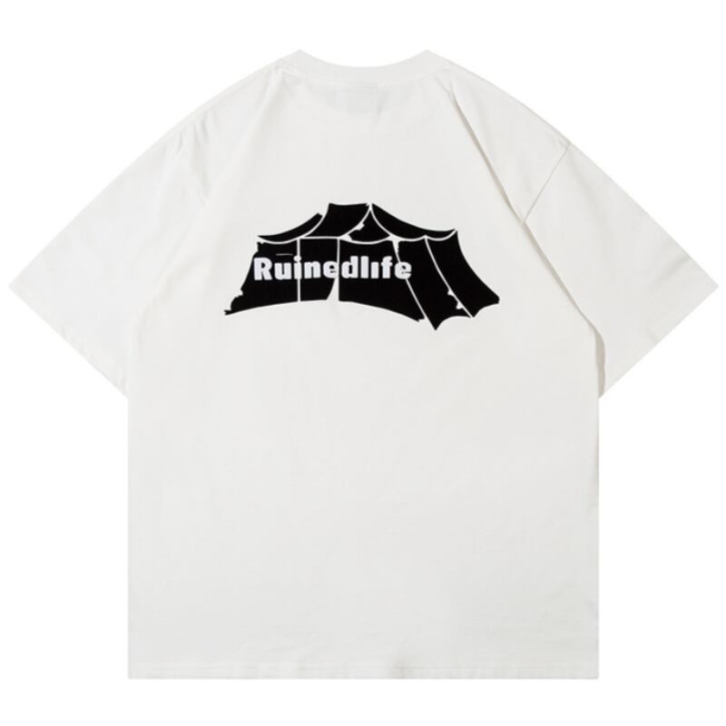【Ruinedlife】ニッチデザイン バックプリントTシャツ B424