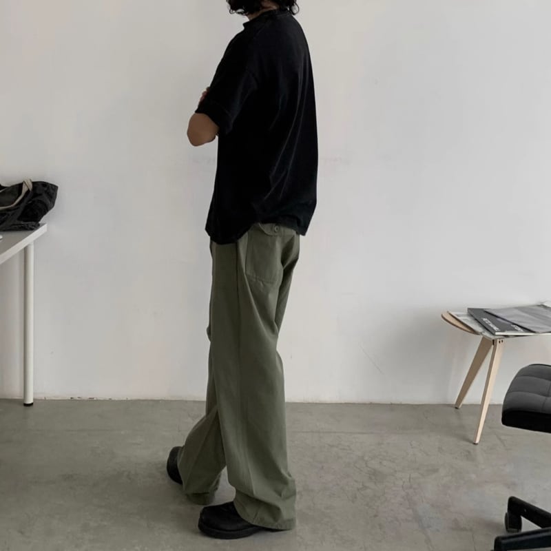 ウォッシュド ストレートブッシュパンツ B607