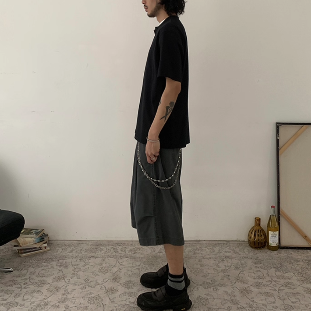 チノ ワイドタック ハーフパンツ N506