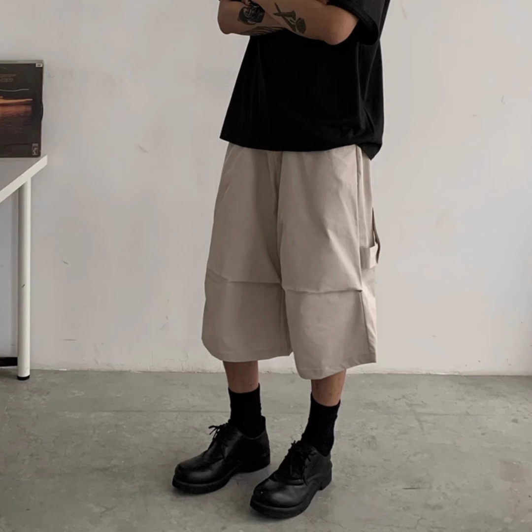 サイドタック ワイドハーフパンツ N496