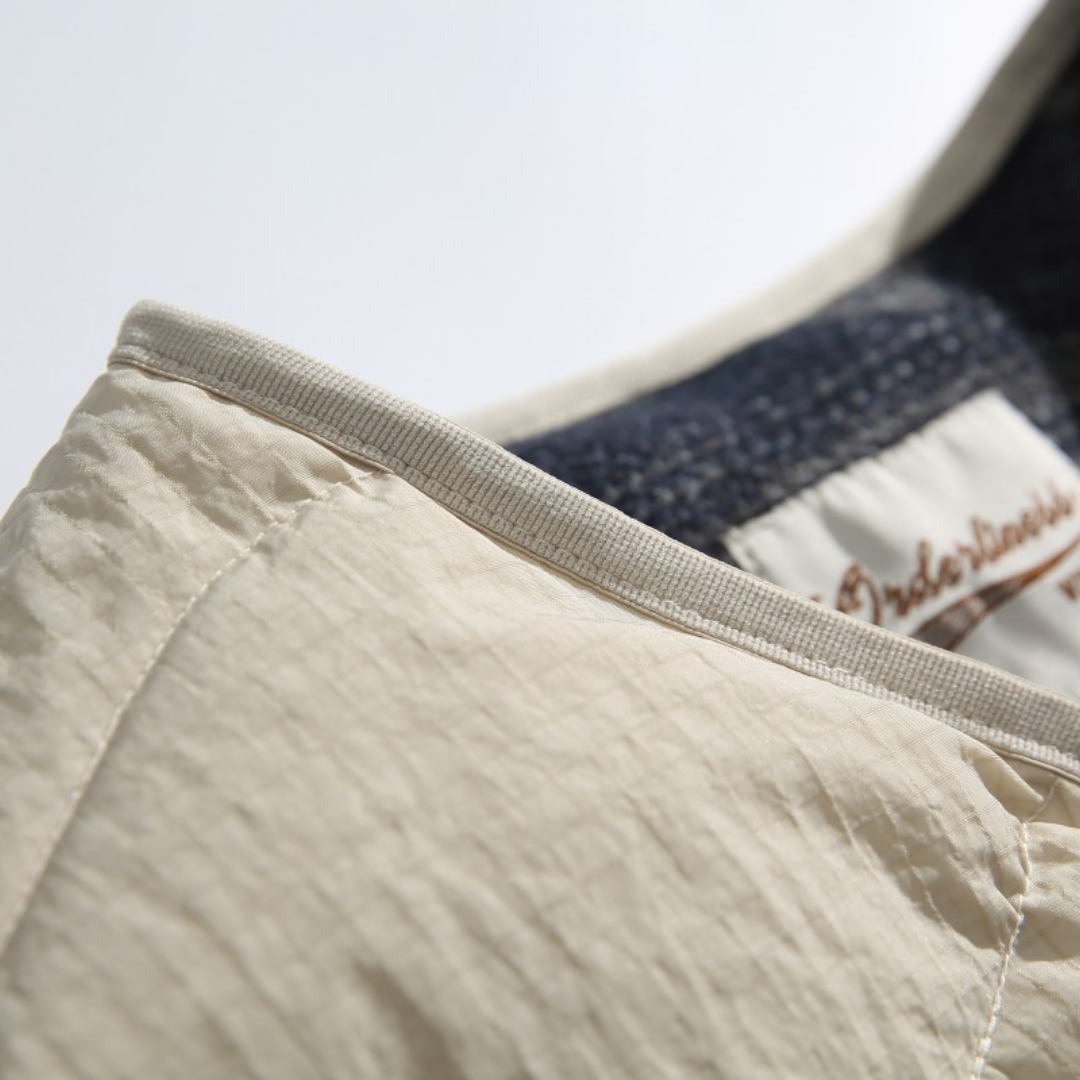 No-collar wave quilted vest N078