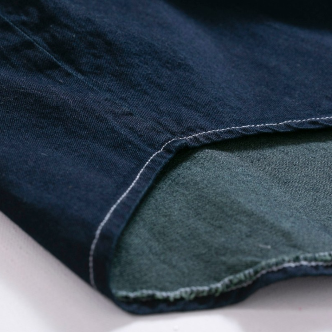 Color Stitch Button Down Denim Shirt N074