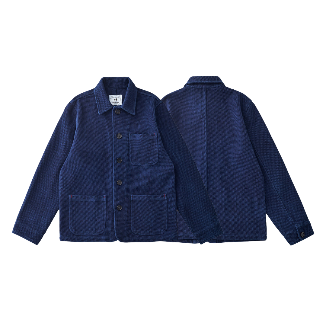 インディゴ染料め 刺し子織り ジャケット N1329
