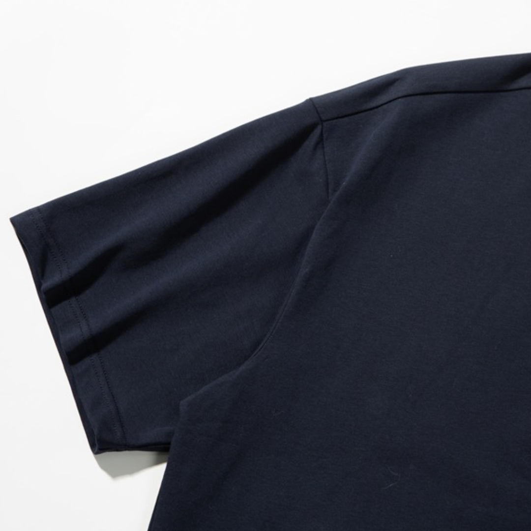 コットンポリエステル ヘンリーネック Tシャツ N446