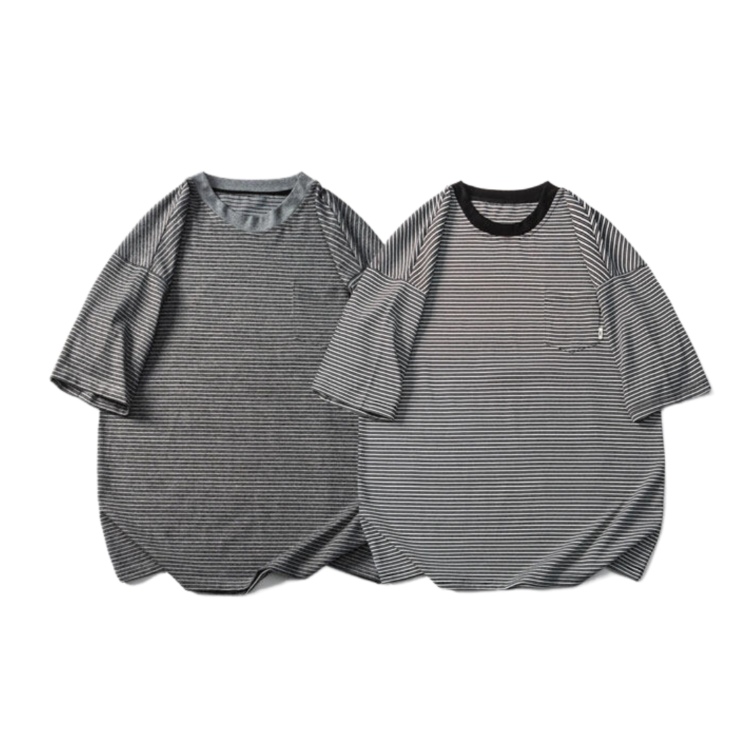 リンガーネック ボーダー 半袖Tシャツ N300