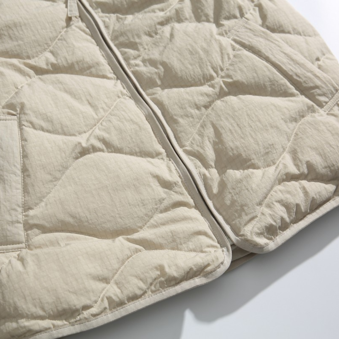 No-collar wave quilted vest N078