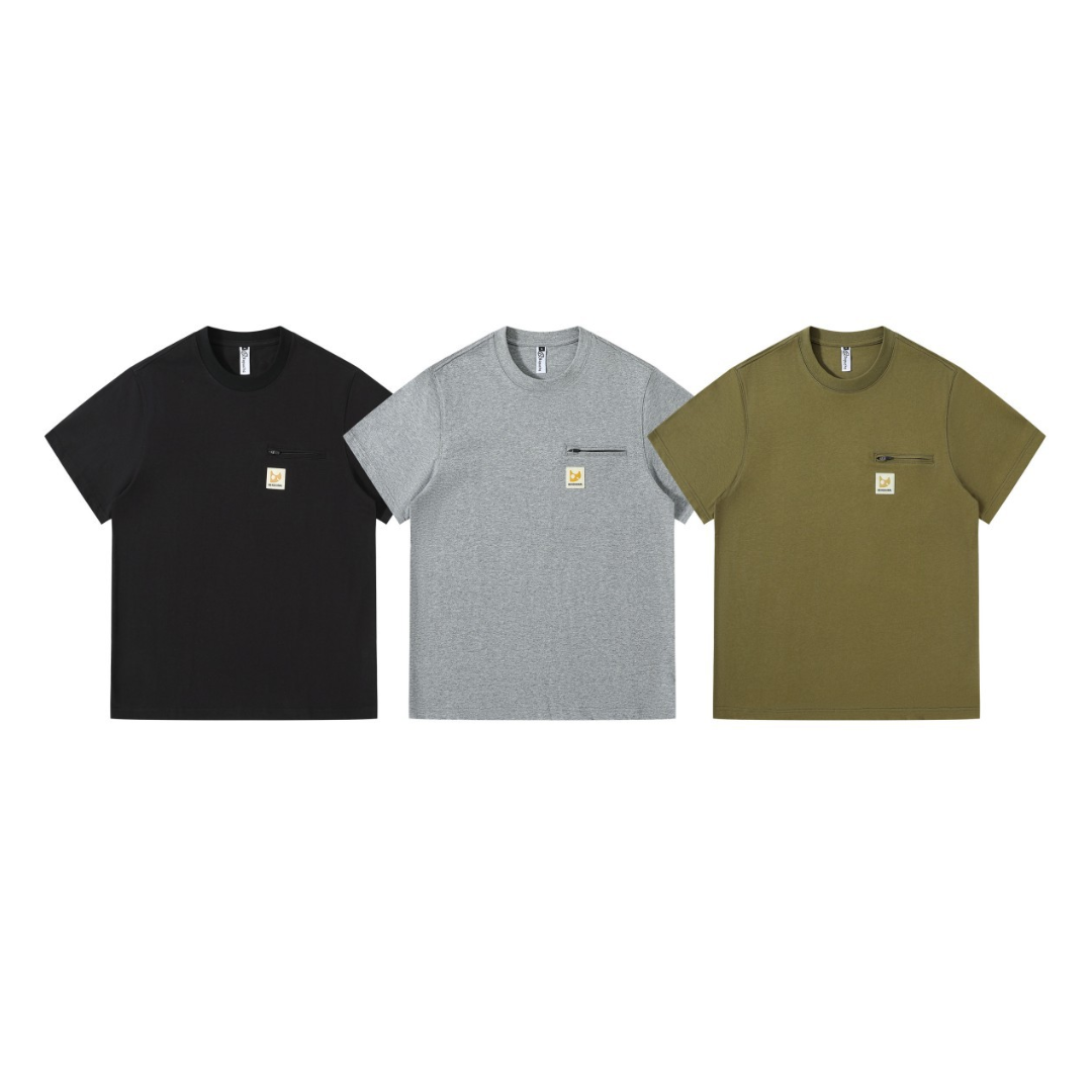 ワンポイントロゴ フロントジップ Tシャツ N1618