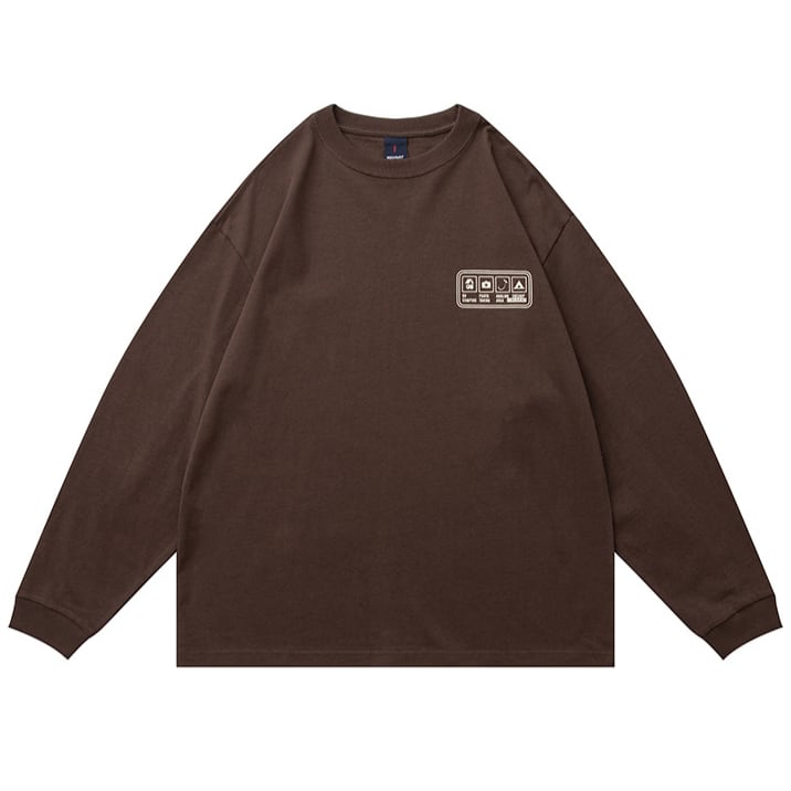 ワンポイントプリント 長袖Tシャツ B535