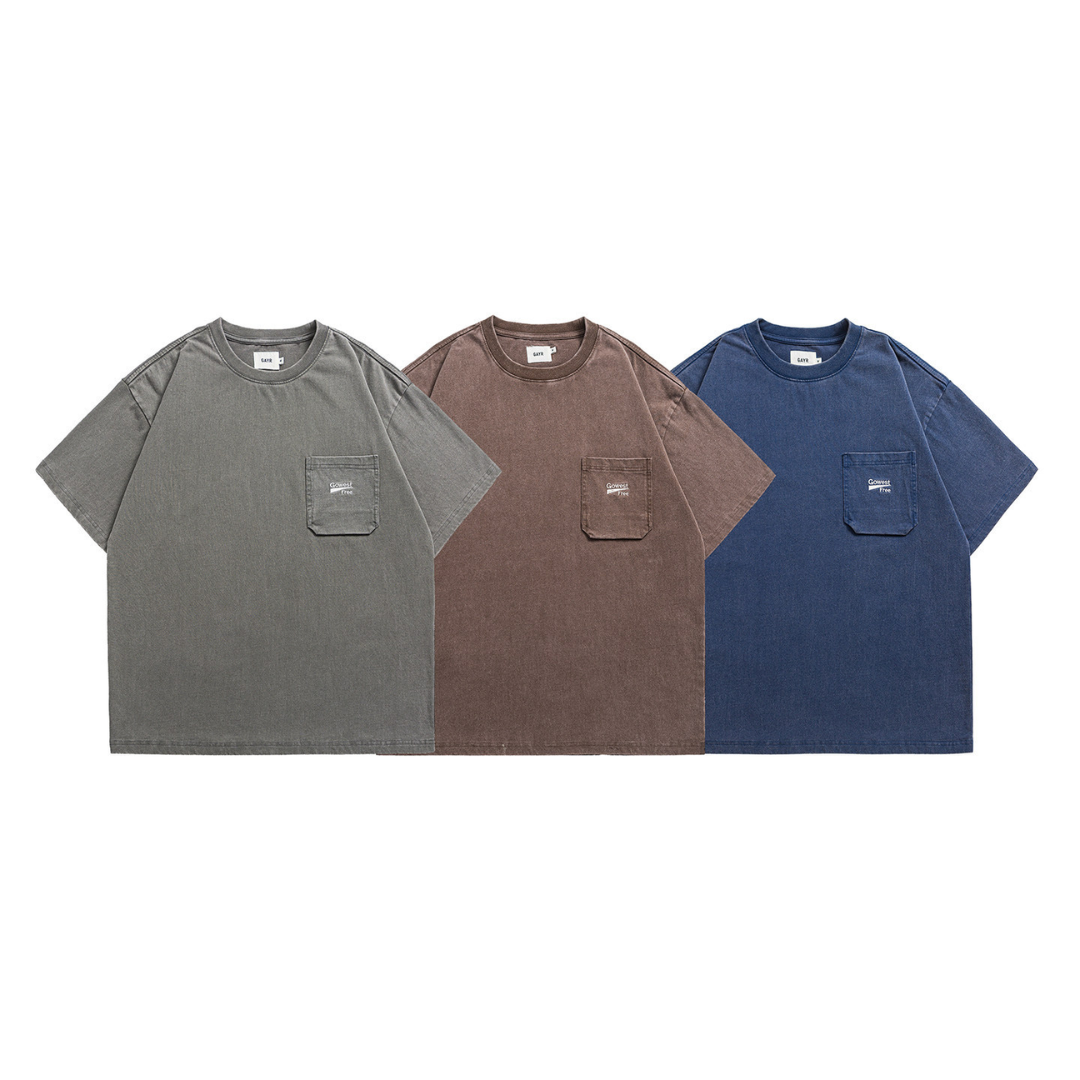 【Gowest Free】ポケット刺繍 Tシャツ N1625