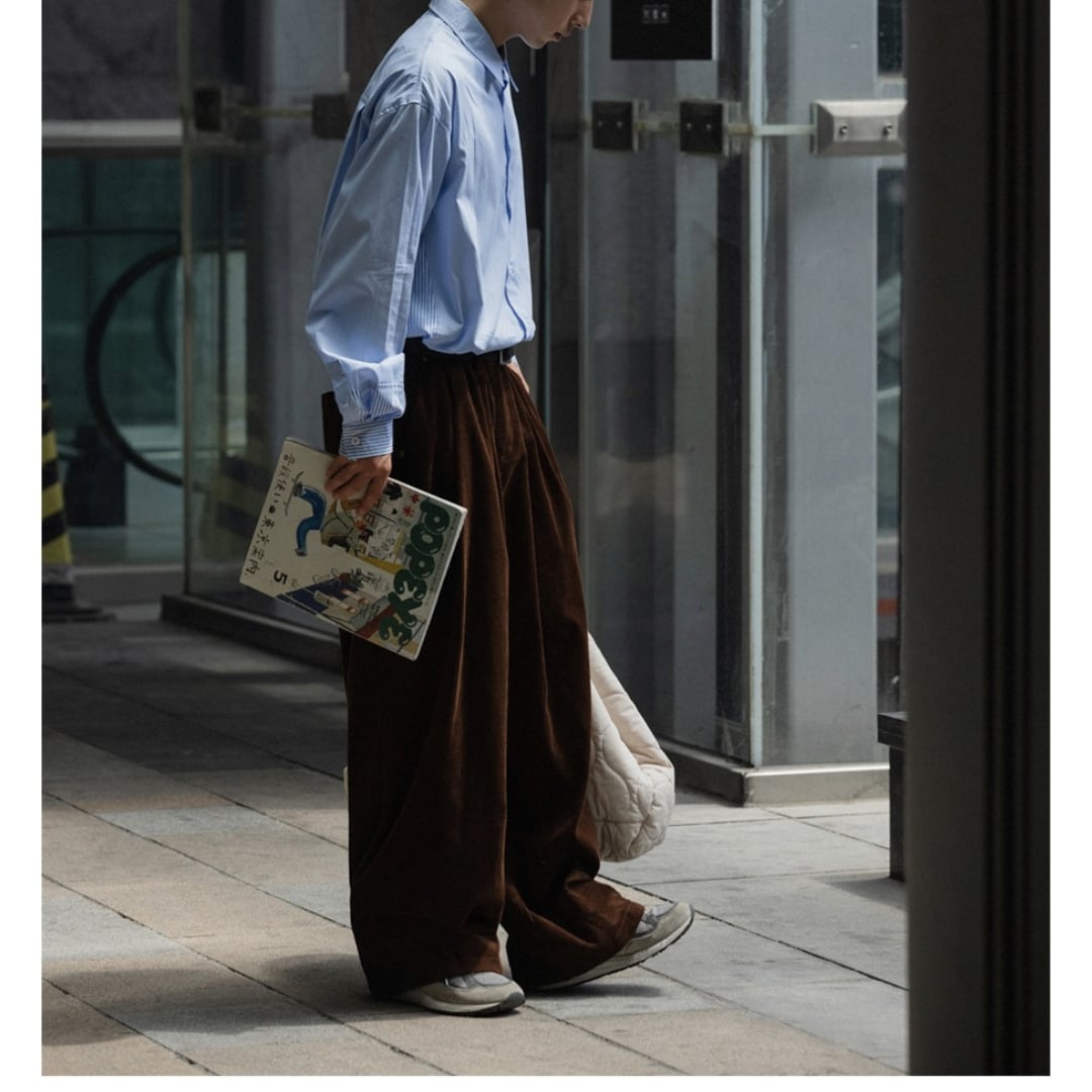 コーデュロイ ワイドストレート タックパンツ C178