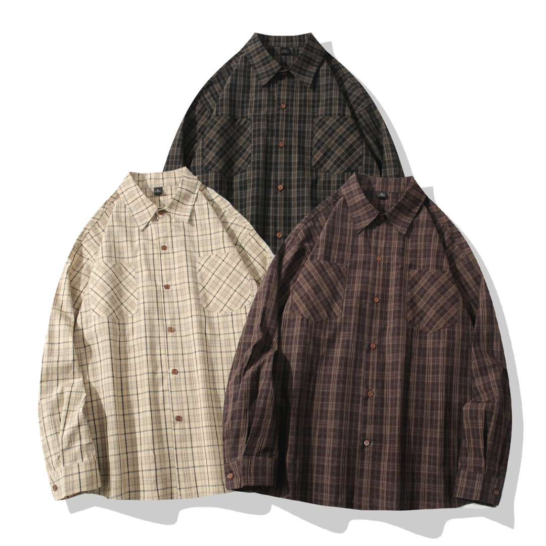 ダブルポケット レトロチェック シャツ N1252