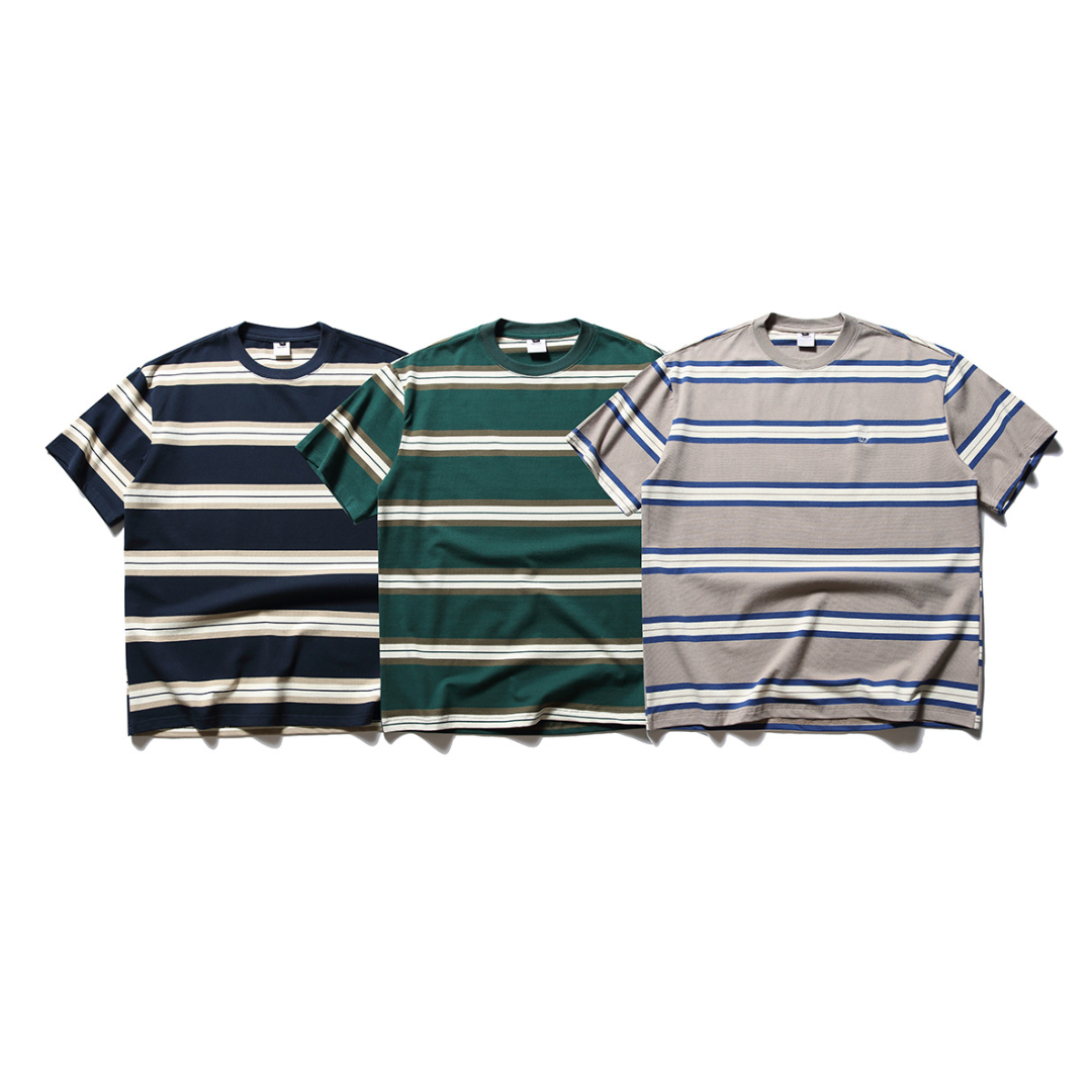 Beerワンポイント マルチボーダー Tシャツ N1528