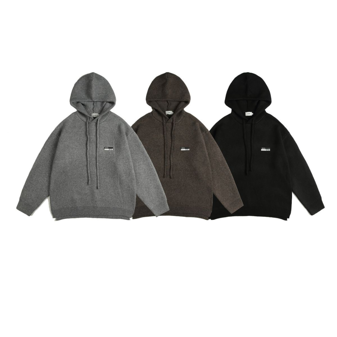 サイドスリット プルオーバー ニットパーカー N874