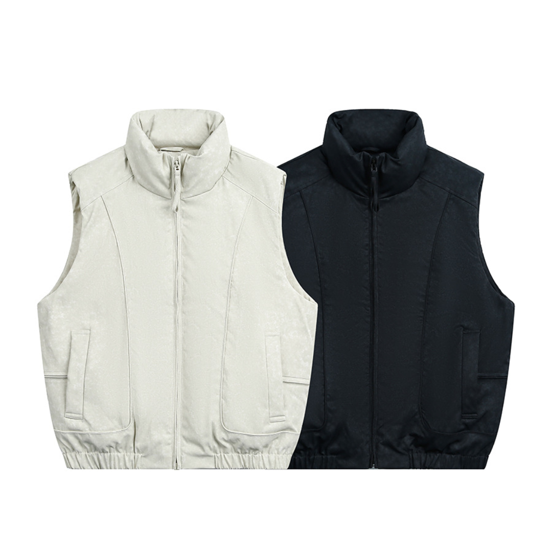 Faux layered wool polo collar knit N748