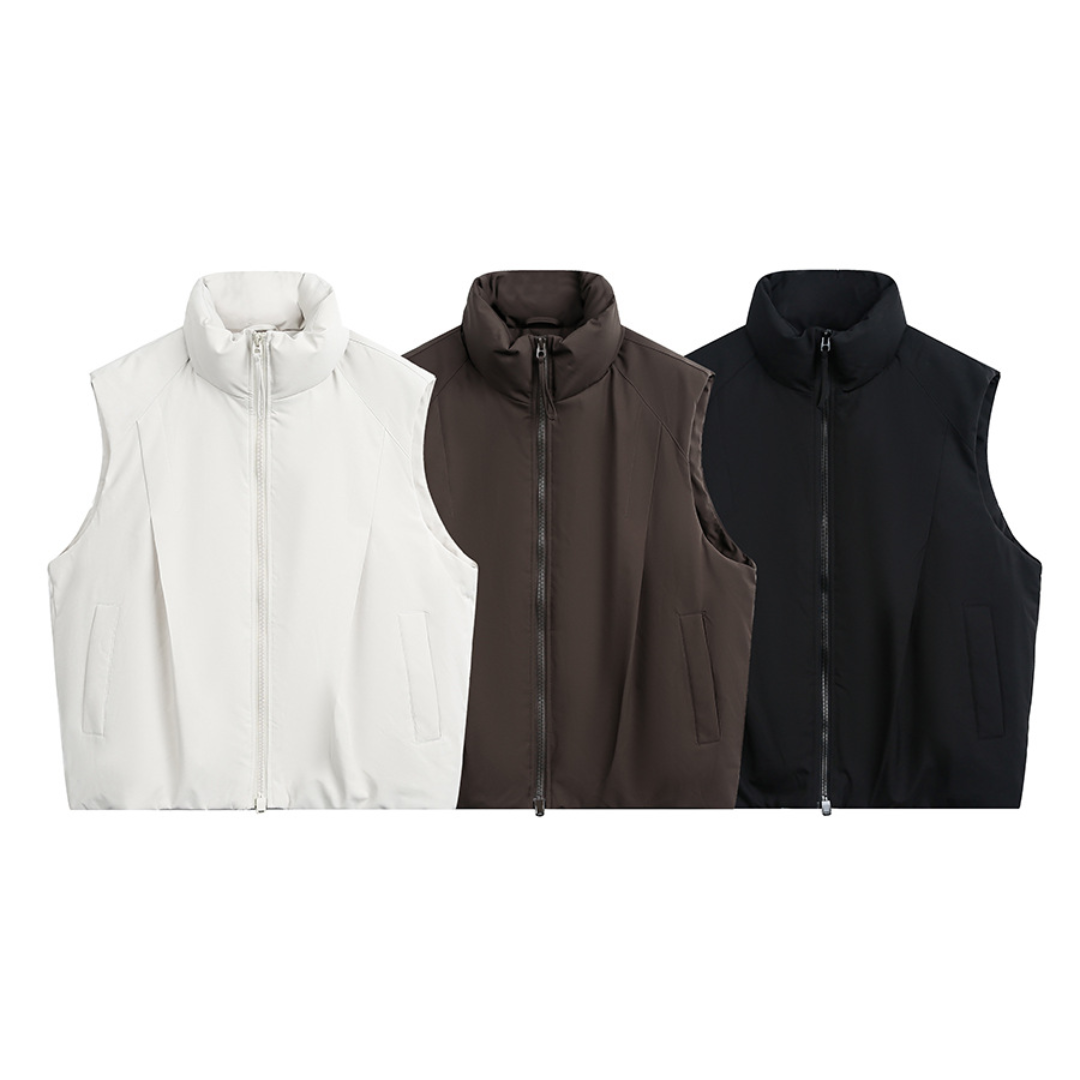 Faux layered wool polo collar knit N748