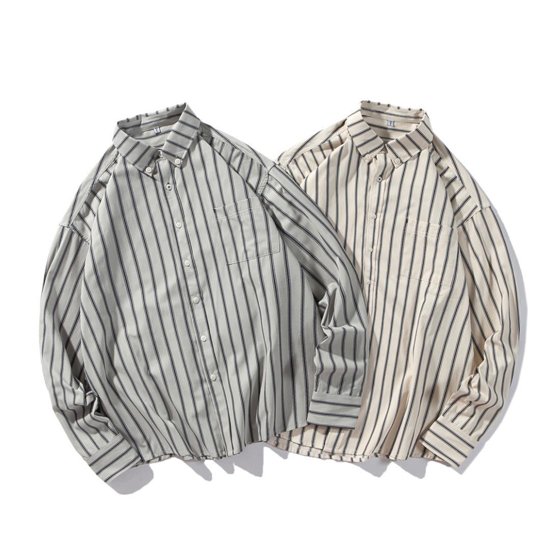 コットンポリ ダブルストライプ シャツ N1277
