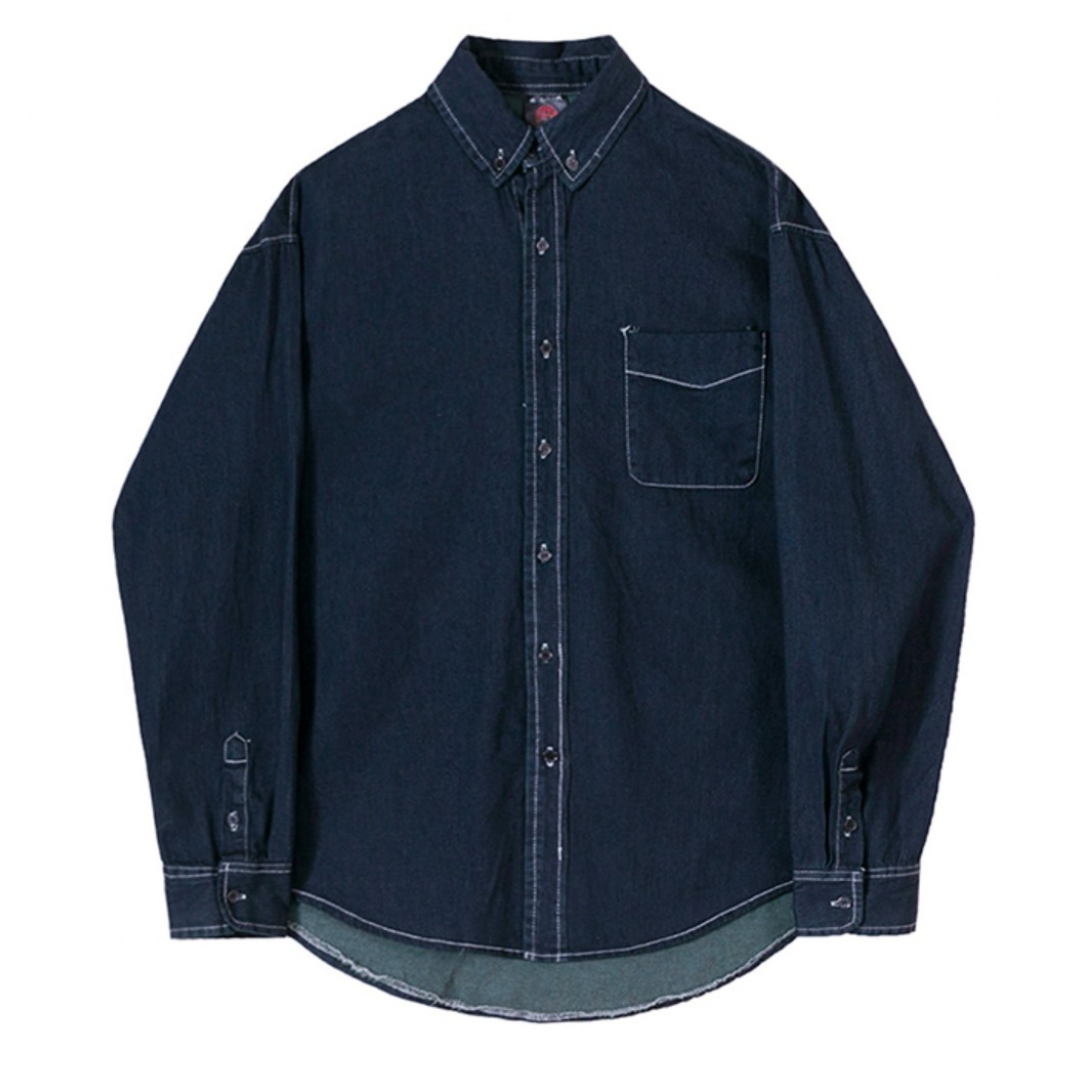 Color Stitch Button Down Denim Shirt N074
