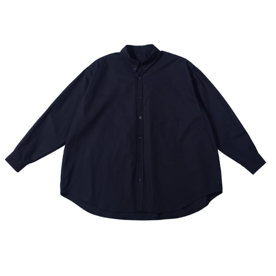 Oversized button-down long sleeve shirt A046