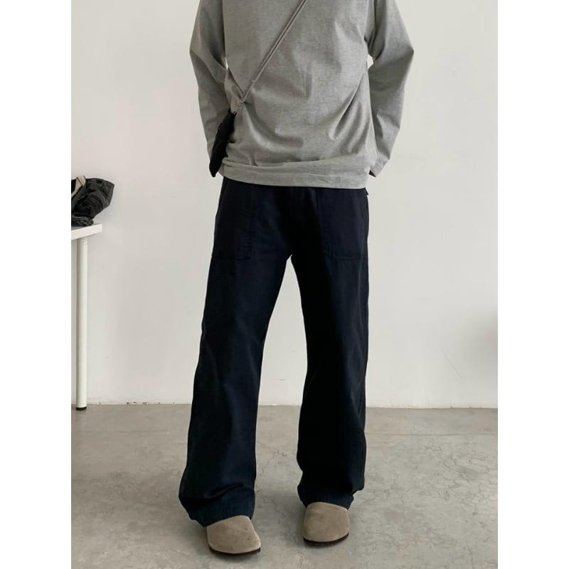 ウォッシュド ストレートブッシュパンツ B607