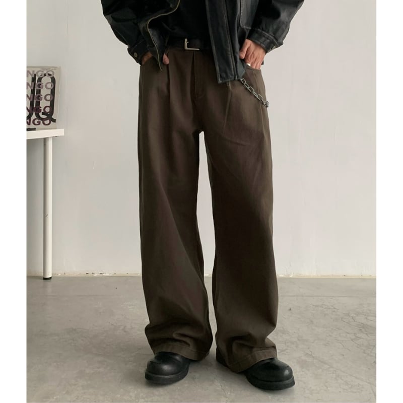 ウォッシュド ストレートワイドパンツ B604