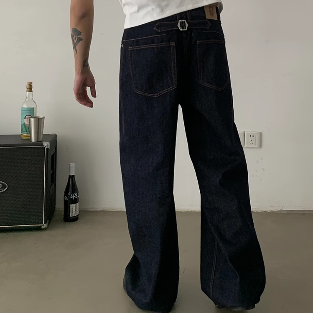 シンチバック 変形シルエット デニムパンツ N527