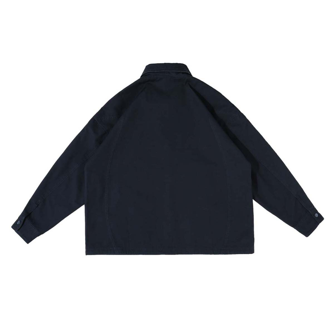 Drawstring hem logo print collared jacket N115