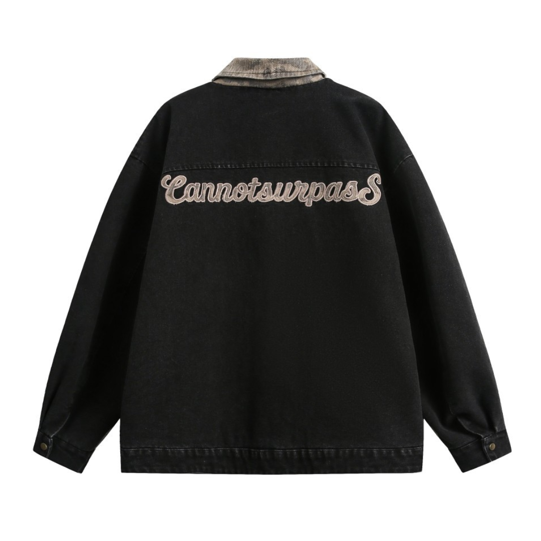 Camouflage color logo embroidered zip-up jacket N111