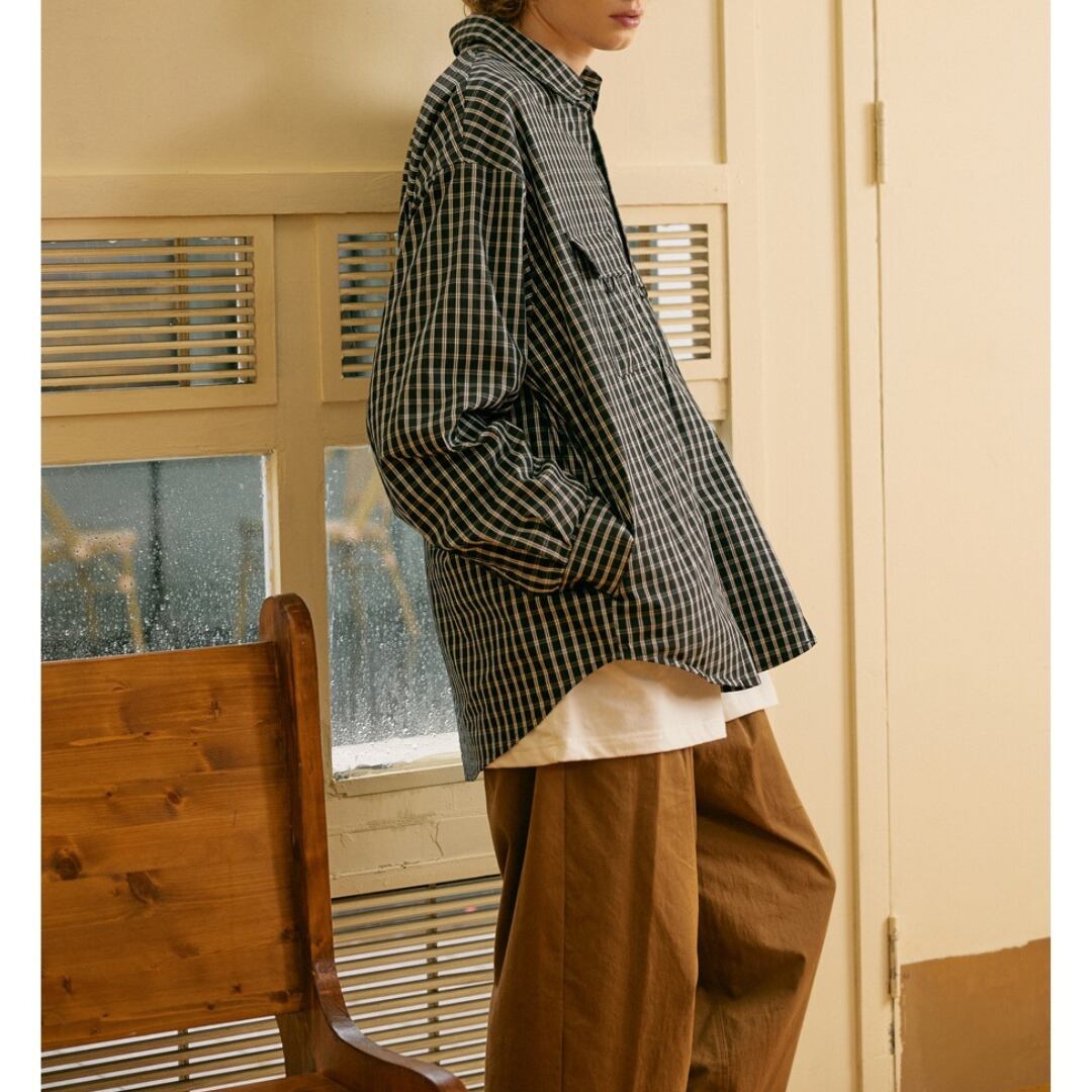 City check flap pocket shirt C209