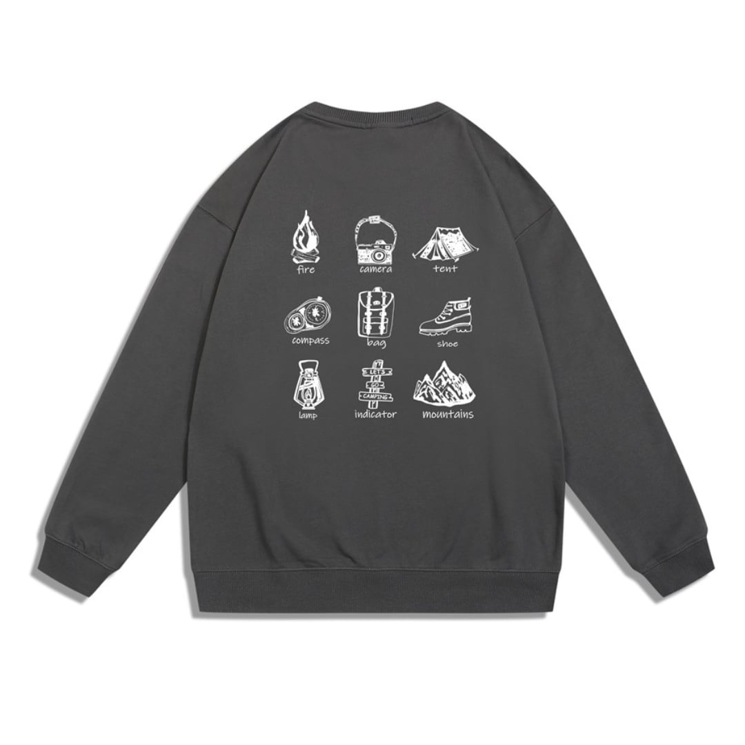 Outdoors バックプリント 長袖スウェットTシャツ B721