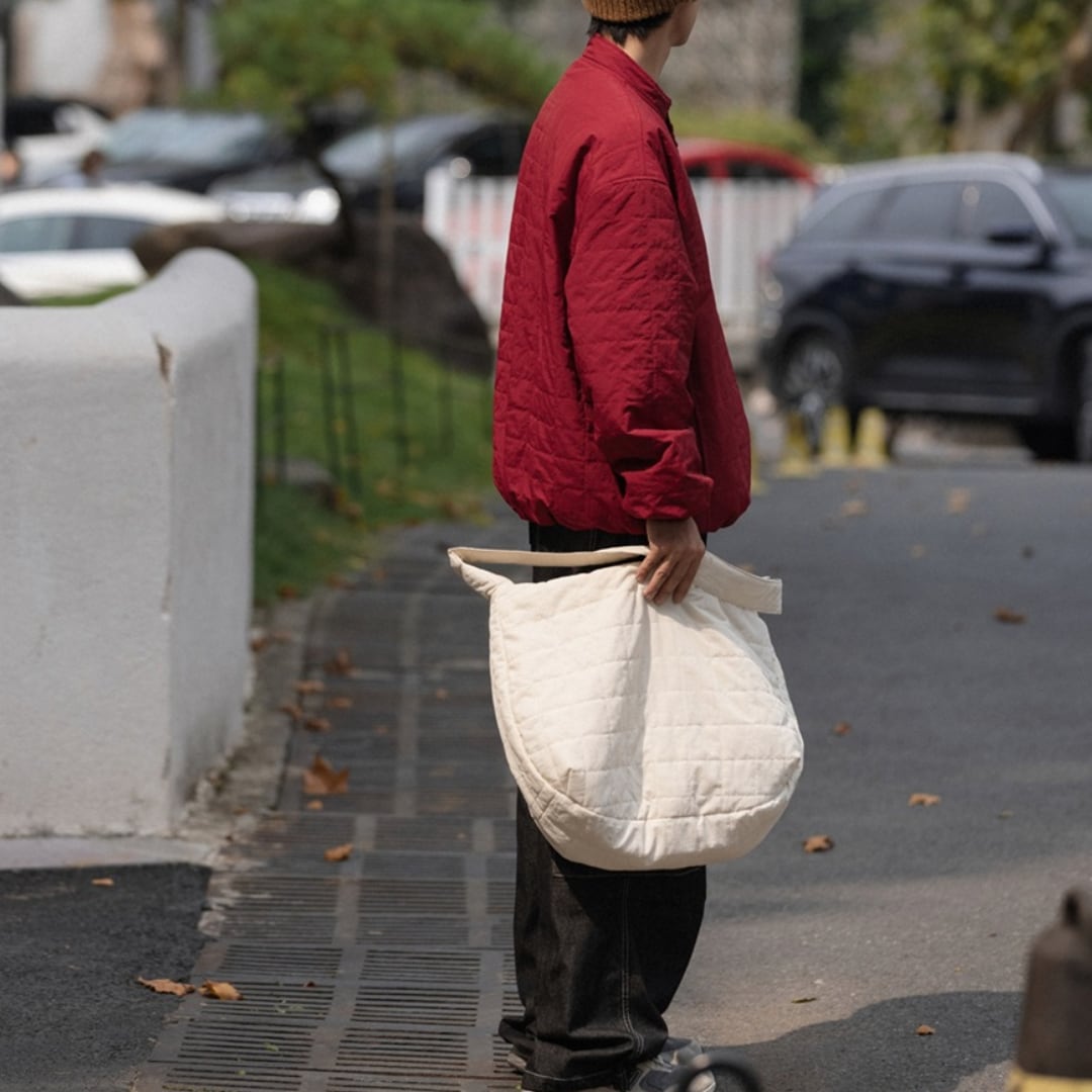 Half button quilted pullover C162