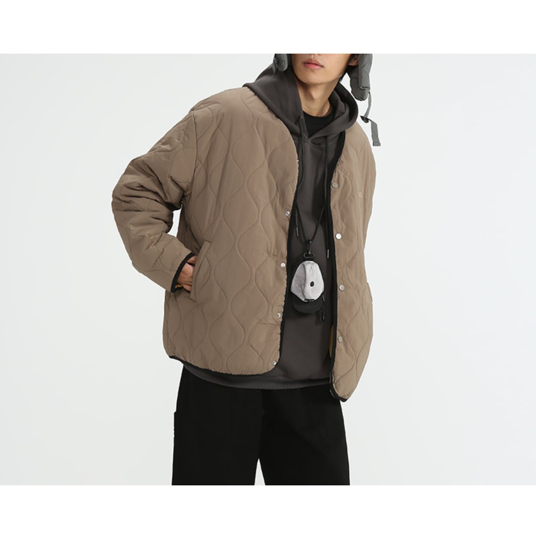 Wave quilt padded cardigan C065