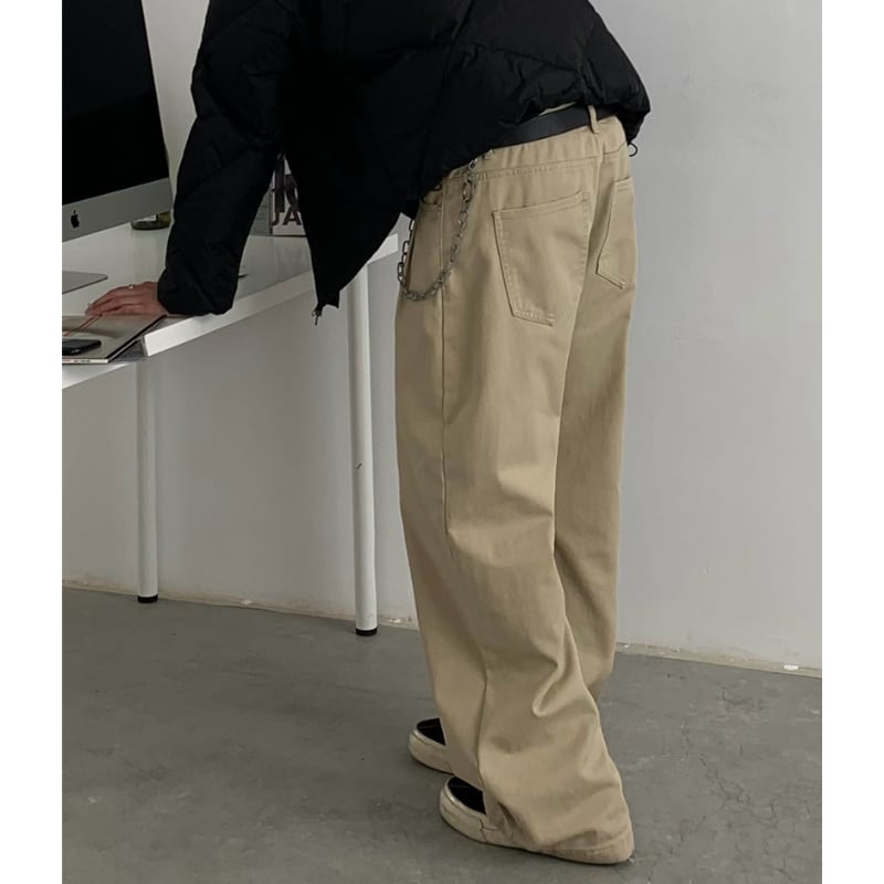 ウォッシュド ストレートワイドパンツ B604