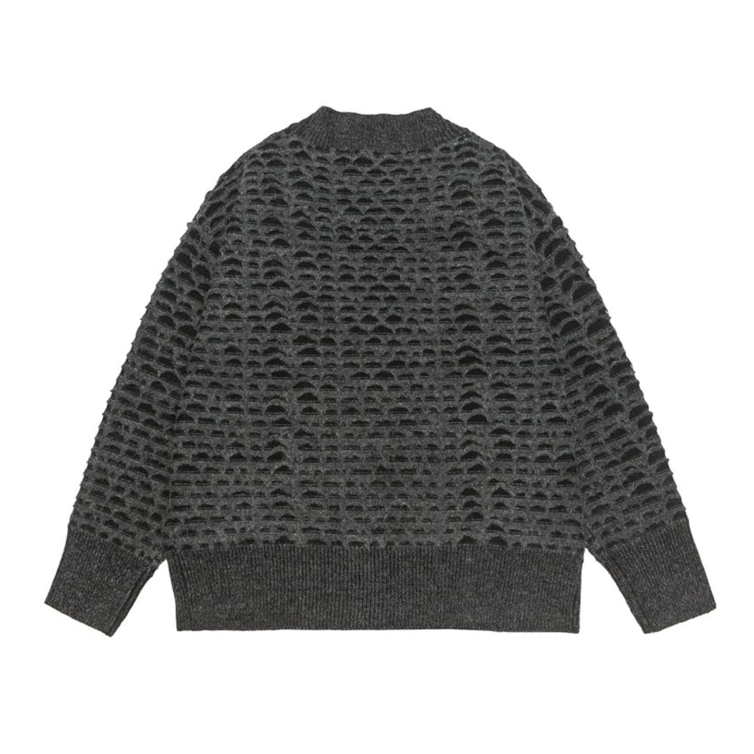 Jacquard knit cardigan C043