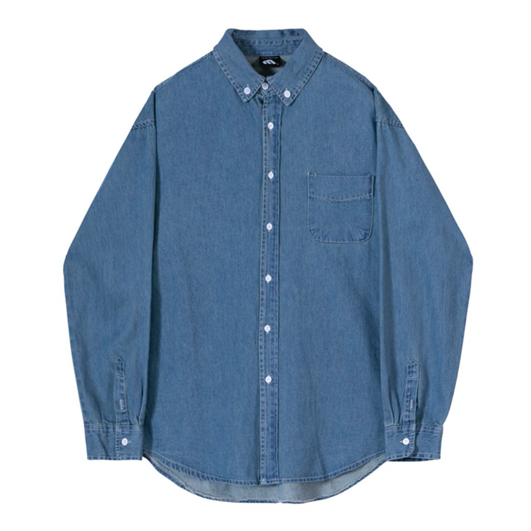 Color Stitch Button Down Denim Shirt N074