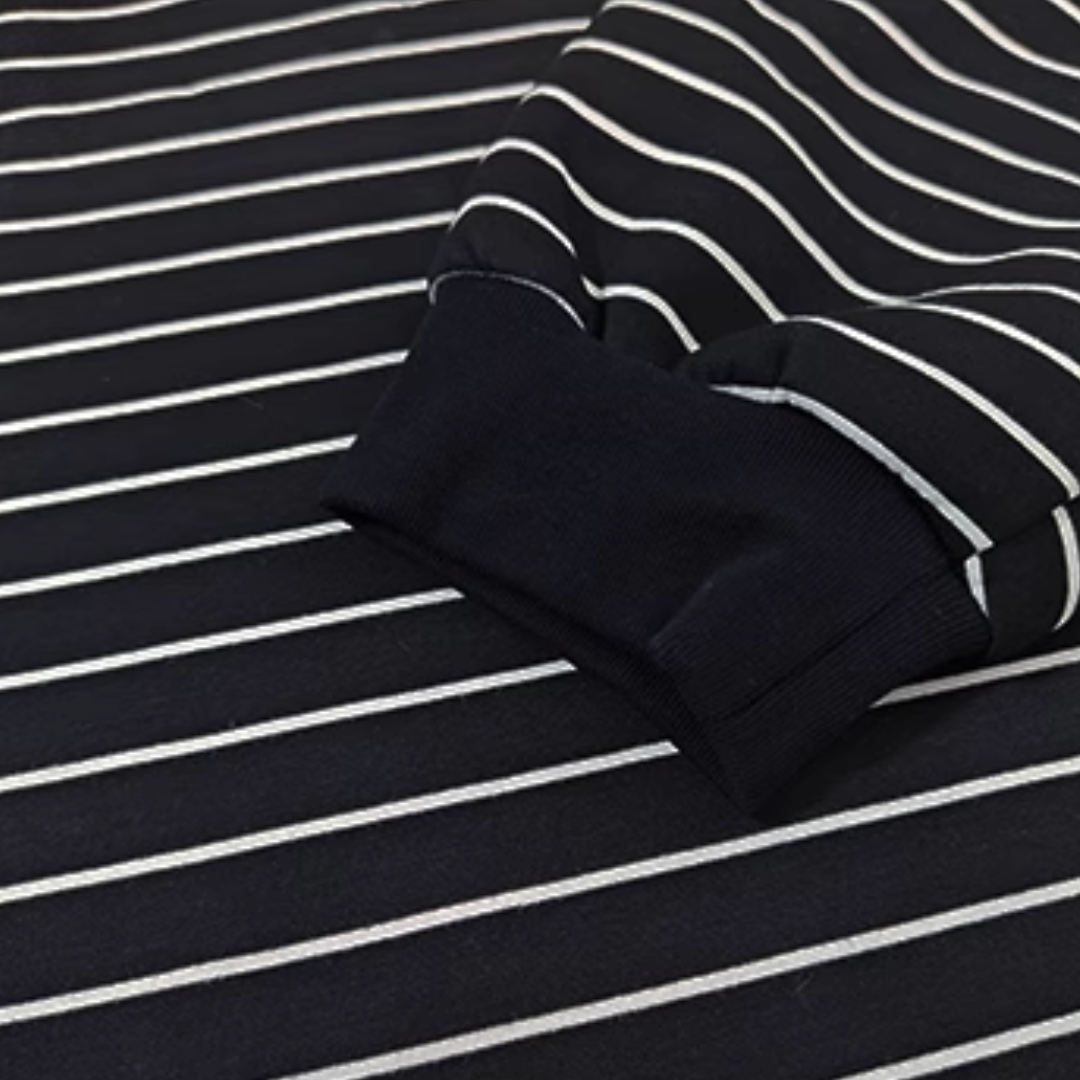 ラウンドヘム ラベル付き ボーダー ロングスリーブTシャツ N295