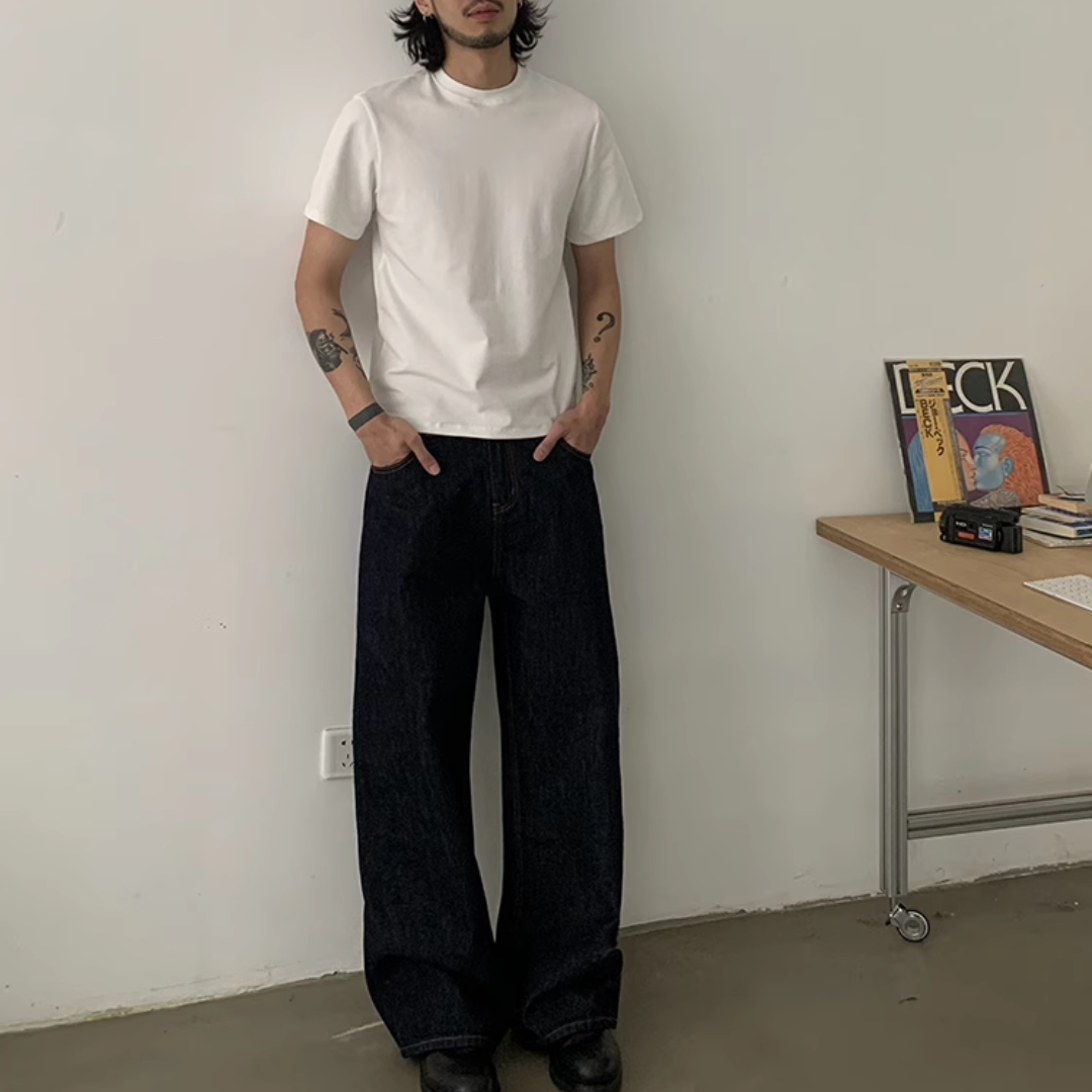 シンチバック 変形シルエット デニムパンツ N527