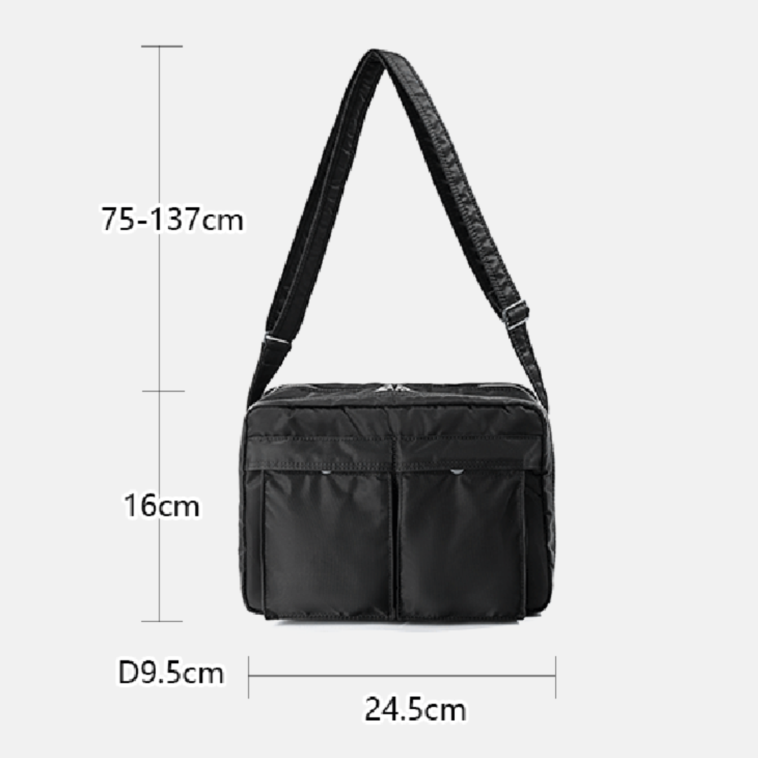 ミリタリーナイロン ダブルファスナー ショルダーバッグ N1122