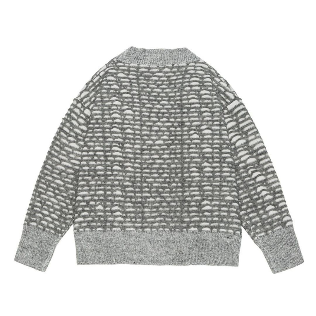 Jacquard knit cardigan C043