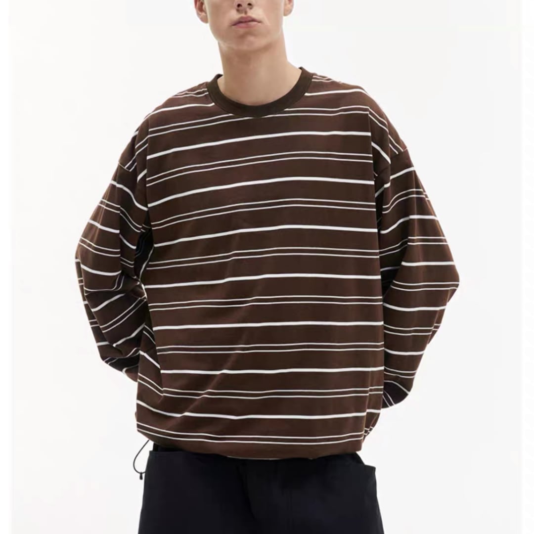 ドローコード マルチボーダー長袖Tシャツ B734