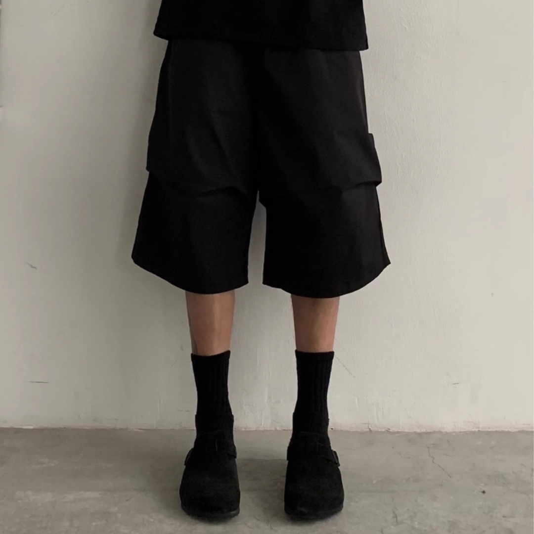 サイドタック ワイドハーフパンツ N496