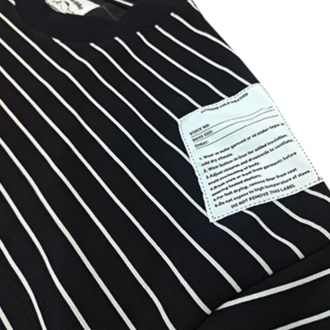 ラウンドヘム ラベル付き ボーダー ロングスリーブTシャツ N295