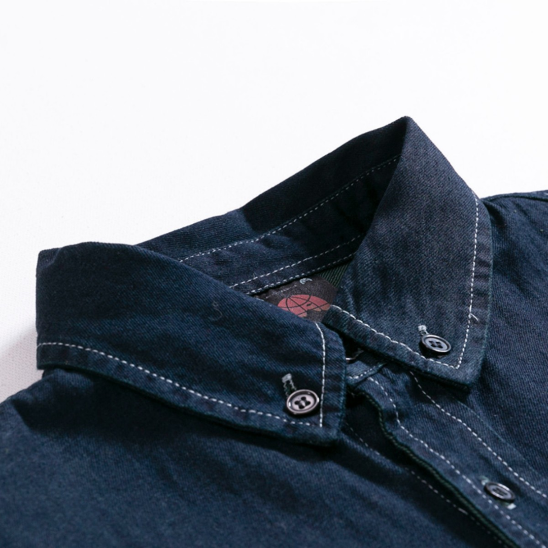 Color Stitch Button Down Denim Shirt N074