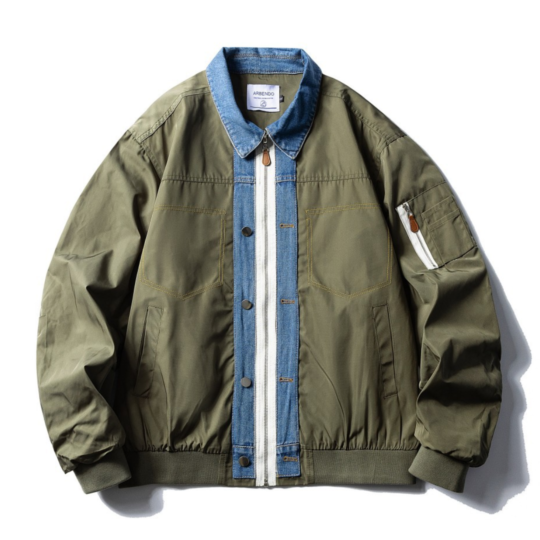 フェイクレイヤード デニムコンビ ジャケット N072