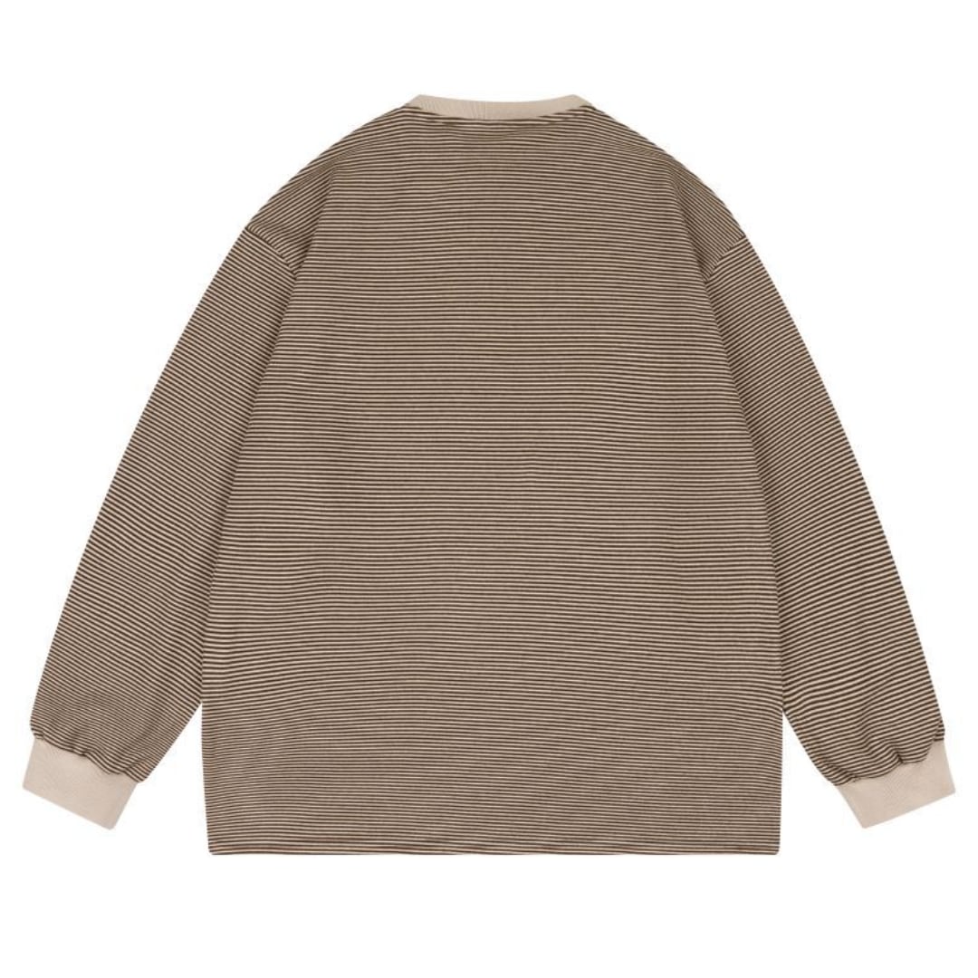 ミジンボーダー クルーネック長袖Tシャツ B956